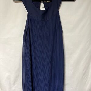 Forever 21 Navy‎ Blue Pleated Midi Dress